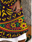billiga Semester Boho Klänning-Dam Midiklänning Linneklänning Mode Klassisk Dagligen Utomhus Helgen Normal Grafisk Blomma Ärmlös Rund hals Färgglad Vår Höst