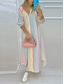 cheap Floral Dress-Women&#039;s Maxi Dress Shift Dress Vacation Casual Daily Loose Fit Ombre Floral Graphic Long Sleeve Shirt Collar White Pink Navy Blue Blue Summer