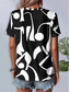 cheap Stripe&amp;Geometric tee-Women&#039;s T Shirt Graphic Geometric Striped Vintage Stylish Classic Short Sleeve Crew Neck Round Neck Regular Tops Daily Print Black Dusty Blue Summer Spring
