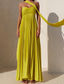 voordelige Eenvoudige jurk-Dames Lange jurk maxi-jurk Casual jurk Swingjurk Modieus Buiten Feest Avond Feest Normale pasvorm Effen Mouwloos Strapless Geel Blozend Roze blauw Zomer
