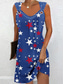 billige Uavhengighetsdagkjole-Kvinnens patriotiske mini kjole sommerkjole slip kjole casual daglig vanlig passform flagg ermeløs stropp vinrød marineblå blå sommer