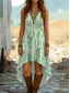 cheap Print Floral Dresses-Women&#039;s Midi Dress A Line Dress Summer Dress Vacation Casual Going out Regular Fit Floral Graphic Sleeveless V Neck Blue Purple Green Summer Spring