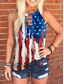 cheap Independence Day Top-Independence Day Women&#039;s Camisole Tank Top Flag Daily Casual Sleeveless Halter Neck Regular Tops Daily Print Denim Blue Red Navy Blue Royal Blue Blue Summer