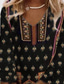 billiga Semester Boho Klänning-Dam Mini klänning Vardagsklänning Sommarklänning Boho-klänning Mode Utomhus Fest Helgdag Normal Blomma Långärmad V-hals Svart Sommar Vår