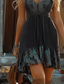 cheap Boho Dress-Women&#039;s Mini Dress Boho Dress Western Dress Fashion Classic Modern Outdoor Vacation Holiday Regular Fit Flower Sleeveless V Neck Black Summer