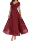 cheap Floor Length-A-Line Mother of the Bride Dress Elegant V Neck Floor Length Polyester Short Sleeve with Solid Color 2025