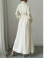 cheap Cocktail Dresses-A-Line Quinceanera Dresses Elegant Dress Formal Wedding Ankle Length Long Sleeve Shirt Collar Satin with Buttons 2025