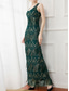 cheap Under $129.99-Green Embroidered Dress Mother of the Bride Dress Elegant Scoop Neck Floor Length Sleeveless with Sequin Tassel 2025