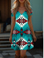 levne Boho šaty-Dámské Boho šaty západní šaty vintage mini šaty T-shirt šaty tee šaty letní šaty prázdninové ležérní plážové vycházkové regular fit grafické kmenové krátký rukáv V výstřih červená modrá fialová
