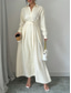 cheap Cocktail Dresses-A-Line Quinceanera Dresses Elegant Dress Formal Wedding Ankle Length Long Sleeve Shirt Collar Satin with Buttons 2025