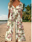 cheap Vacation Jumpsuit-Women&#039;s Normal Jumpsuit Active Floral Short Sleeve Wide Leg Round Neck Pocket Print Vacation Daily Regular Fit White Army Green Blue Summer