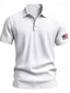 ieftine Polo clasic pentru bărbați-Bărbați Cămașă de golf Tricouri polo de golf Muncă Casual Rever Manșon scurt De Bază Modern Drapelul SUA american Nasturi Vară Fit regulat Kaki Deschis Negru Alb Bleumarin Verde Militar Gri Cămașă de