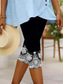 olcso -Womens leggings capri nadrág magas rugalmasságú nyaralás divatos hawaii térd alatti közép derék virágos grafikus nyomtatás lélegző puha nyaralás alkalmi mindennapi tó kék fekete kék világoskék