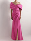 cheap YELLOW-Yellow Dress High Fashion Mustard Dress Mermaid / Trumpet Evening Gown Cocktail Dress Formal Wedding Floor Length Sleeveless Off Shoulder Satin with Ruched Details Slit 2025