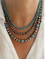 abordables Collier pour femme-Collier multicouches en perles turquoise pour femme – bijoux de style bohème du sud-ouest pour tenues décontractées, fêtes sur la plage et festivals d'été
