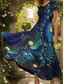 cheap Art&amp;Design Dress-Women&#039;s Maxi Dress Casual Dress A Line Dress Summer Dress Elegant Vacation Casual Regular Fit Graphic Abstract Short Sleeve Square Neck Red Blue Purple Green Summer Spring