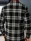 abordables Sobrecamisas de hombre-Hombre Camisa Camisa de franela Comprobar camisa Abotonar la camisa Sobrecamisa Shacket Ajedrez Exterior Ropa Cotidiana Negro Manga Larga Diseño Primavera &amp; Otoño Ropa Bolsillo