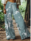 abordables jambe large et taille haute-Femmes Jambe large Chinos Pantalons Amples Vacances ancien Mode Longueur complète Taille haute Fleuri Graphique Impression Respirant Doux Micro-Élastique Formel Vacances Rue Violet Vert Gris Ét