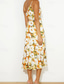 cheap Print Floral Dresses-Women&#039;s Midi Dress Floral Dress Print Dress Fashion Modern Outdoor Vacation Weekend Regular Fit Flower Sleeveless One Shoulder Yellow Blue Purple Orange Summer