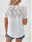 cheap Plain tee-Women&#039;s T Shirt Plain Fashion Stylish Modern Short Sleeve V Neck Regular Tops Daily Weekend Lace Patchwork Black White Red Green Summer