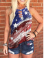 cheap Independence Day Top-Independence Day Women&#039;s Camisole Tank Top Flag Daily Casual Sleeveless Halter Neck Regular Tops Daily Print Denim Blue Red Navy Blue Royal Blue Blue Summer