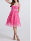 cheap Cocktail Dresses-A-Line Quinceanera Dresses Elegant Dress Wedding Wedding Guest Knee Length Sleeveless Sweetheart Polyester Backless with Floral Print Wedding Guest Dress 2025