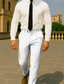 baratos Magro-Homens Social Calças chinês Botões Bolsos Tecido Conforto Formal Festa Trabalho Moda Estilo Clássico Preto Branco Micro-Elástica