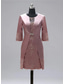 cheap With Jacket-Sheath Mother of the Bride Dress Wedding Guest Vintage Plus Size Jewel Neck Knee Length Satin Lace 3/4 Length Sleeve Jacket Dresses with Appliques free custom size