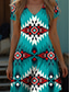 levne Boho šaty-Dámské Boho šaty západní šaty vintage mini šaty T-shirt šaty tee šaty letní šaty prázdninové ležérní plážové vycházkové regular fit grafické kmenové krátký rukáv V výstřih červená modrá fialová