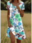 preiswerte Blumenkleider-Damen Minikleid T-Shirt-Kleid Sommerkleid A Linie Kleid Urlaub Lässig Strand Täglich Ferien Date Normale Passform Blumen Grafik Kurzarm V Ausschnitt Rosa Blau Purpur Sommer