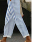 cheap Straight-Leg Pants-Women&#039;s Skinny Elegant Vacation Vintage Full Length High Waist Graphic Striped Printing Breathable Soft Micro-elastic Outdoor Daily Blue Summer Spring Regular Fit