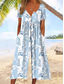 cheap Vacation Jumpsuit-Women&#039;s Normal Jumpsuit Active Floral Short Sleeve Wide Leg Round Neck Pocket Print Vacation Daily Regular Fit White Army Green Blue Summer