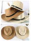abordables Chapeaux pour hommes-Chapeau de cowboy pliable en paille pour homme avec bande noire – chapeau d'été western pour la plage, les voyages et les loisirs