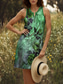 baratos Vestidos Boho-Mulheres Minivestido Vestidos Para o Verão Vestido de turno Vestido ombro a ombro Férias Casual Para Noite Normal Floral Gráfico Letra Sem Manga Decote V Vermelho Azul Roxo Verde Verão Primavera