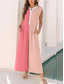 cheap Casual Jumpsuits-Women&#039;s Normal Jumpsuit Active Color Block Short Sleeve Round Neck Buttons Pocket Vacation Daily Regular Fit Pink Blue Purple Summer