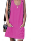 voordelige Jurken-Dames Mini-jurk Zomerjurk Slipdress Casual Dagelijks Ruim Passend Effen Kleur Mouwloos U-hals Fuchsia Donkerblauw Zomer
