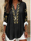 cheap Women&#039;s Boho Tops-Women&#039;s Boho Blouse Floral Graphic Vintage Tropical Hawaiian Long Sleeve V Neck Regular Tops Daily Holiday Vacation Wear Print Black Blue Khaki Summer Spring