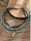 voordelige Dames ketting-Set gelaagde turquoise kralenkettingen voor dames in westernstijl – boho statement sieraden met cactus- en traanvormige bedels, ideaal voor festivals, countryconcerten en vrijetijdskleding