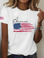 cheap Independence Day Top-Women&#039;s Patriotic  T Shirt Graphic Flag American Flag Vintage Stylish Classic Short Sleeve Crew Neck Regular Tops Daily Weekend Print White Red Summer Spring