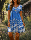 preiswerte Blumenkleid-Damen Minikleid T-Shirt-Kleid A Linie Kleid Sommerkleid Urlaub Lässig Strand Täglich Ausgehen Strand Normale Passform Blumen Grafik Kurzarm Rundhalsausschnitt Rote Blau Purpur Grün Sommer Frühling