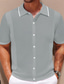 cheap Men&#039;s Printed Polo-Men&#039;s Button Up Polos Golf Shirt Casual Sports Lapel Short Sleeve Fashion Basic Plain Buttons Summer Blue Orange Gray Button Up Polos