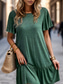 cheap Plain Dress-Women&#039;s Mini Dress T Shirt Dress Tee Dress Casual Daily Regular Fit Graphic Short Sleeve Crew Neck Deep Green Summer