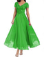 cheap Floor Length-A-Line Mother of the Bride Dress Elegant V Neck Floor Length Polyester Short Sleeve with Solid Color 2025