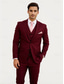 cheap Formal Suits-Men&#039;s Wedding Business Suits Homecoming Suits Burgundy Navy Blue Fashion Formal Solid Colored Standard Fit 3 Piece Single Breasted Two-buttons