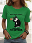 cheap Humor&amp;Quotes tee-Women&#039;s T Shirt Retired Graphic Animal Letter Vintage Stylish Classic Short Sleeve Crew Neck Regular Tops Daily Weekend Print White Pink Blue Green Summer Spring