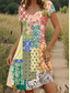 ieftine Rochii florale-Pentru femei Rochie Mini Rochii Tricou Rochie de Vară Rochie de vară Vacanță Casual Boho Zilnic Ieșire Fit regulat Floral Grafic Geometric Manșon scurt În V Roz Îmbujorat Vară