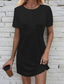 abordables Robe Simple-Femmes Mini Robe Robe Décontractée Robe T-Shirt Classique Moderne Vacances Quotidien Sortir Coupe régulière Uni Manche Courte Col ras du cou Noir Blanche Gris Clair Gris foncé Été