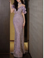cheap Evening Dresses-Mermaid / Trumpet Quinceanera Dresses Elegant Dress Wedding Wedding Guest Sweep / Brush Train Sleeveless Halter Neck Sequined Backless with Sequin 2025