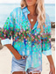 cheap Hawaiian Tops-Women&#039;s Shirt Floral Graphic Vintage Tropical Daily Long Sleeve Shirt Collar Regular Tops Work Daily Buttons Print Yellow Blue Purple Green Summer Spring