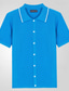 cheap Men&#039;s Printed Polo-Men&#039;s Button Up Polos Golf Shirt Casual Sports Lapel Short Sleeve Fashion Basic Plain Buttons Summer Blue Orange Gray Button Up Polos